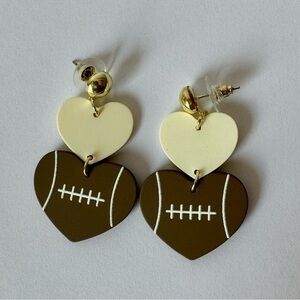 Heart & Football Earrings